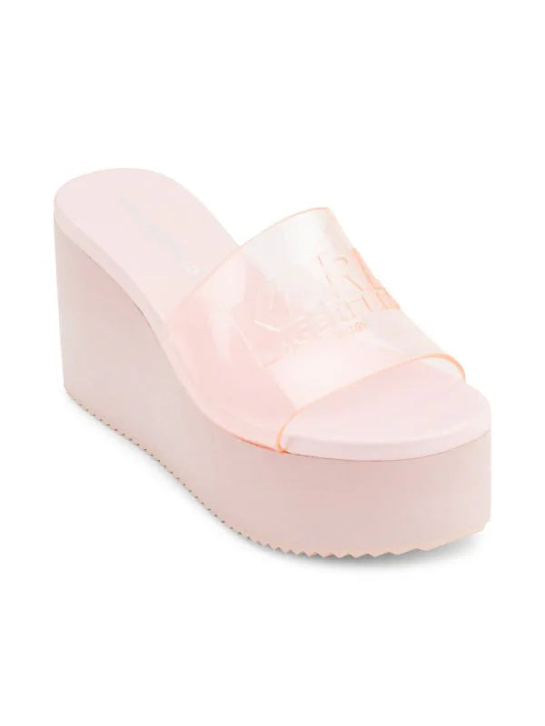 KARL LAGERFELD FENYA TRANSPARENT PLATFORM SLIDES –