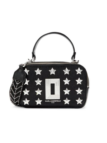 Karl Lagerfeld Caviar Leather Studded Crossbody Bag