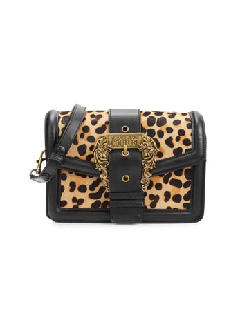 Versace Jeans Couture Cheetah Pattern Faux Leather & Pony Hair Shoulder Bag