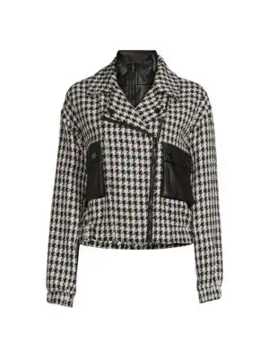 Houndstooth moto jacket discount