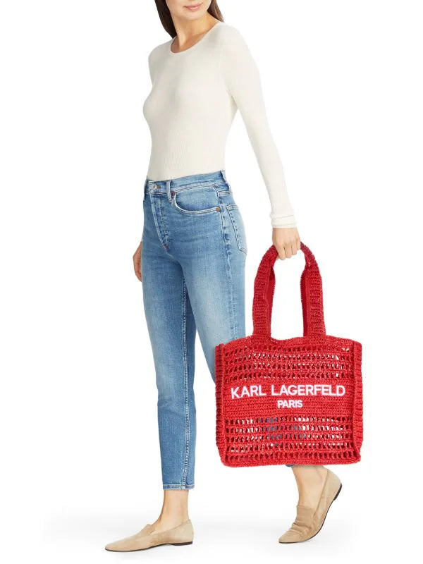 Karl Lagerfeld Antibes Woven Paper Tote