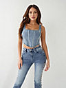 True Religion Lace Up Denim Corset Top - HIGHSTREET.CO.ZA