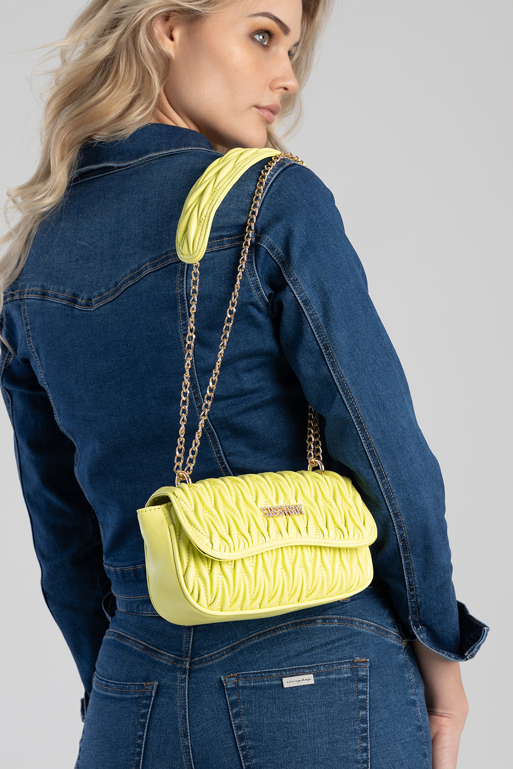 Sissy Boy Quilted Lime Green Crossbody Bag
