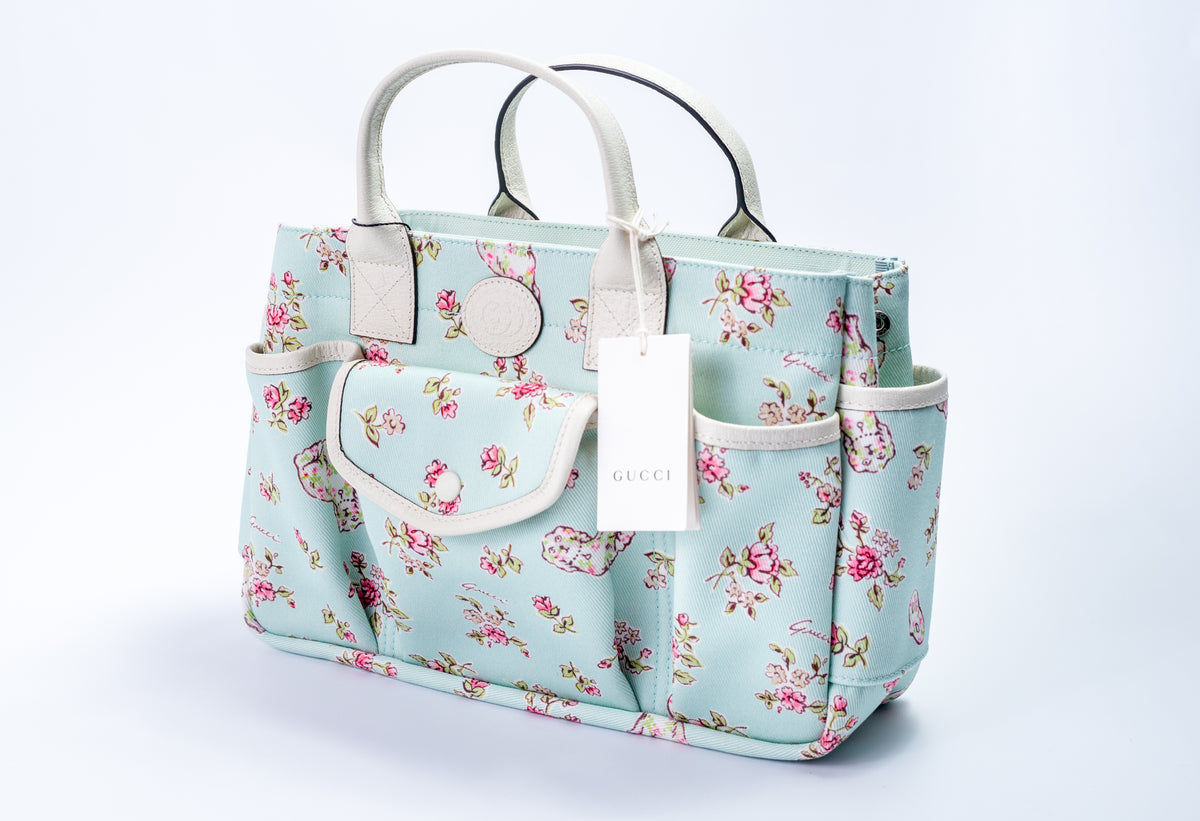 GUCCI FLORAL PRINT CANVAS TOTE - HIGHSTREET.CO.ZA