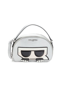 KARL LAGERFELD PARIS SILVER Maybelle Leather Crossbody Bag