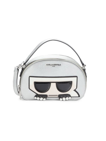 KARL LAGERFELD PARIS SILVER Maybelle Leather Crossbody Bag
