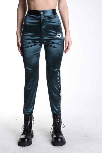 770 Satin Tailored Trousers - Emerald Green