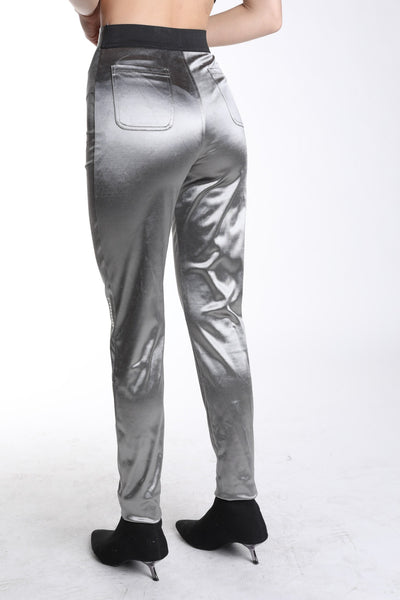 770 Satin Tailored Trousers - Silver