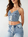 True Religion Lace Up Denim Bustier Top - HIGHSTREET.CO.ZA