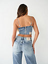 True Religion Lace Up Denim Bustier Top - HIGHSTREET.CO.ZA