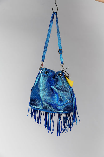 Italian Genuine Leather Bucket Bag with Fringe - HIGHSTREET.CO.ZA