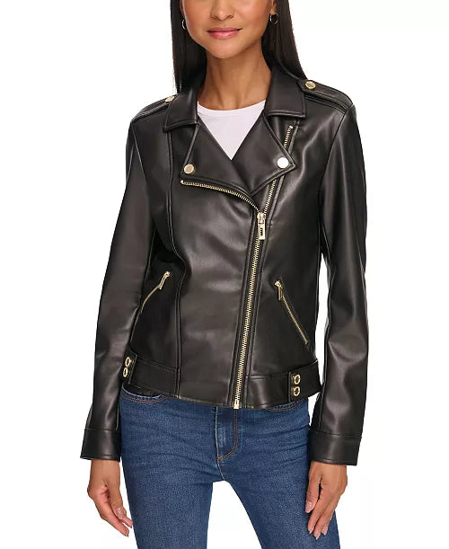 Karl Lagerfeld Paris Vegan Leather Moto Jacket - HIGHSTREET.CO.ZA
