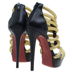 Christian Louboutin Black and Gold Leather Romaine Platform Sandals - HIGHSTREET.CO.ZA
