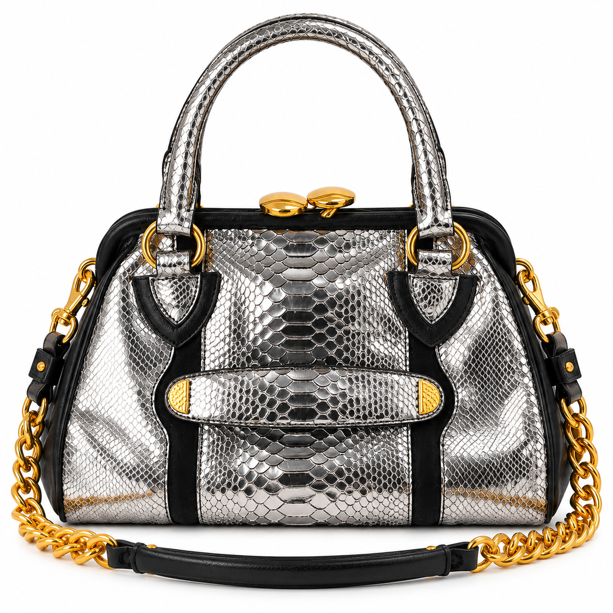Marc Jacobs Metallic Silver Python Snakeskin Bag  (Pre Loved)