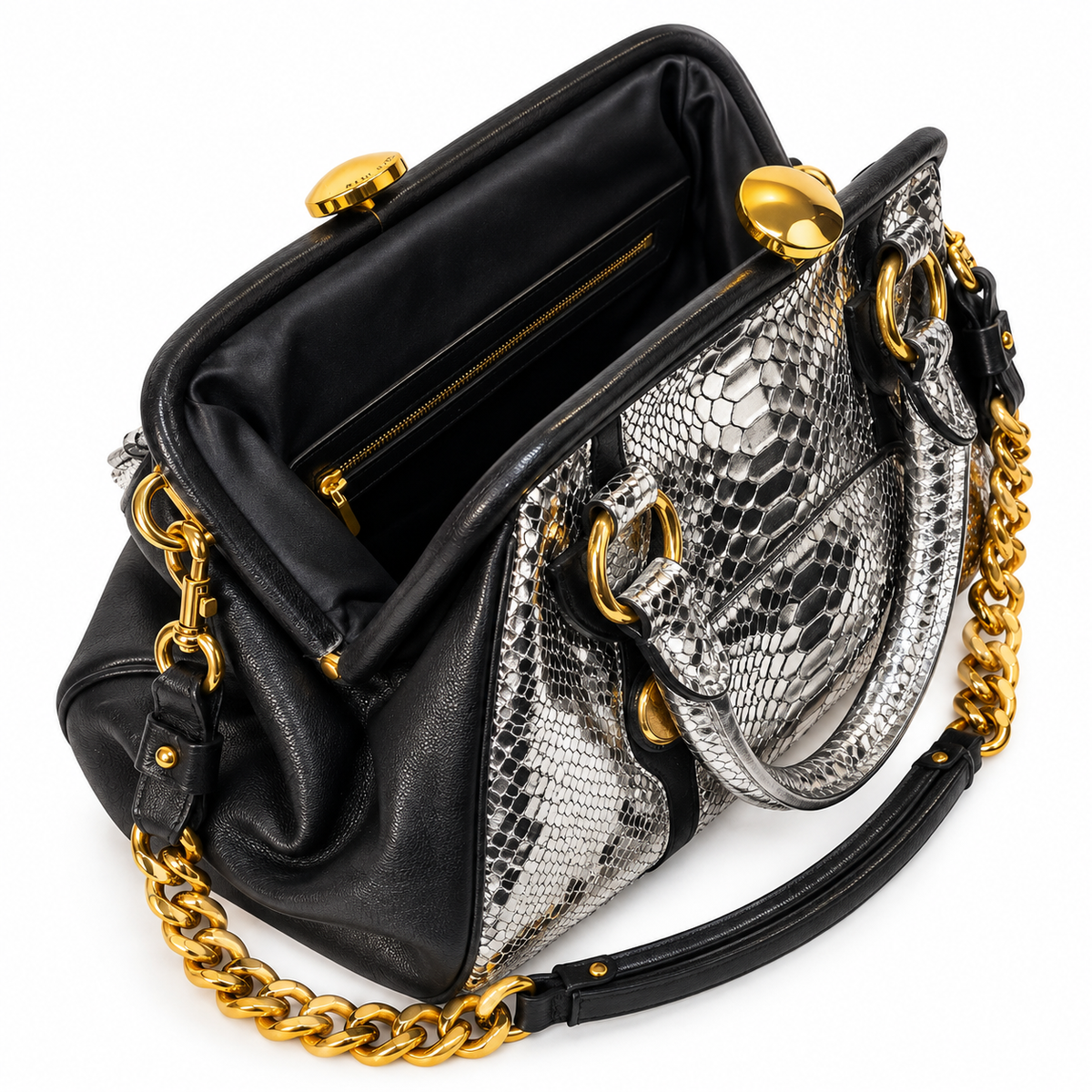 Marc Jacobs Metallic Silver Python Snakeskin Bag  (Pre Loved)