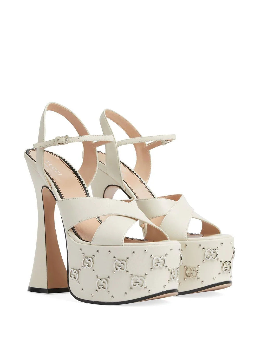 Gucci Interlocking G Studded Platform Sandals | Mystic White - HIGHSTREET.CO.ZA