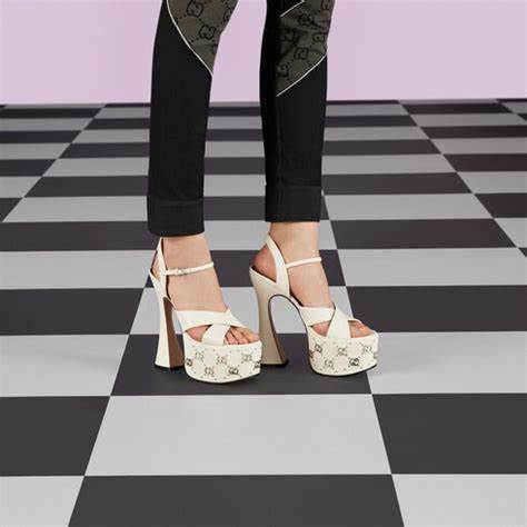 Gucci Interlocking G Studded Platform Sandals | Mystic White - HIGHSTREET.CO.ZA