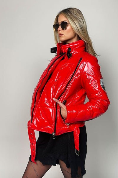 770 Red Sporty Puffer Coat "SIMPLE"
