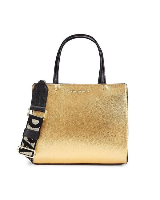 Karl Lagerfeld Maybelle Logo Tote - Gold