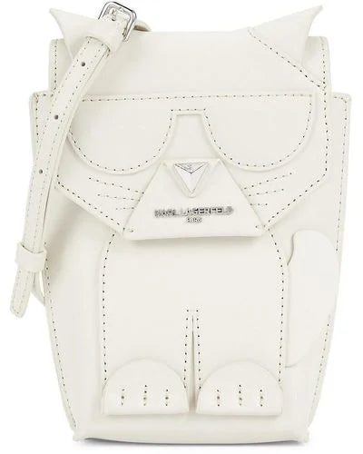 Karl Lagerfeld Ikons Leather Crossbody Bag - Moonbeam