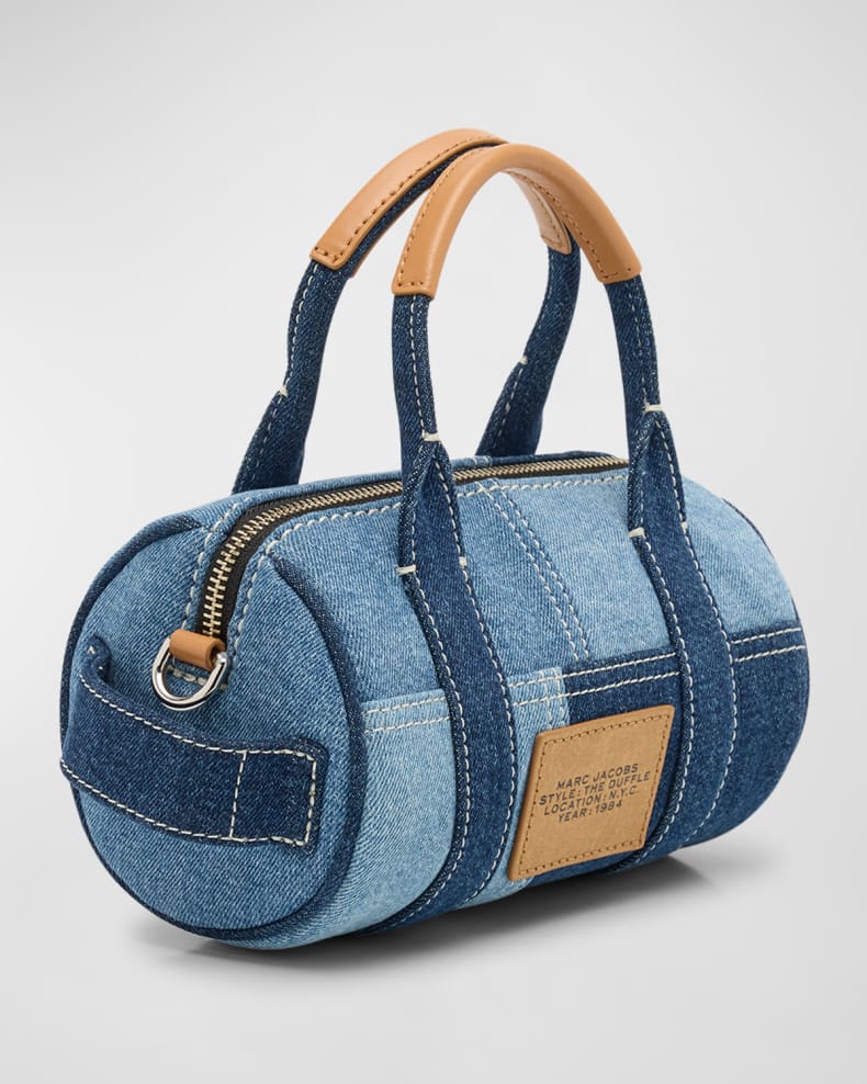 MARC JACOBS THE MINI BAG デニム Marc Jacobs The Mini Icon Stud Denim Micro Top Handle Sack Bag