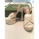 Gucci Interlocking G Studded Platform Sandals Mystic White