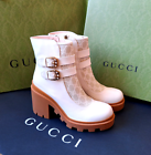 Gucci Kensington Combat GG Logo White Boots