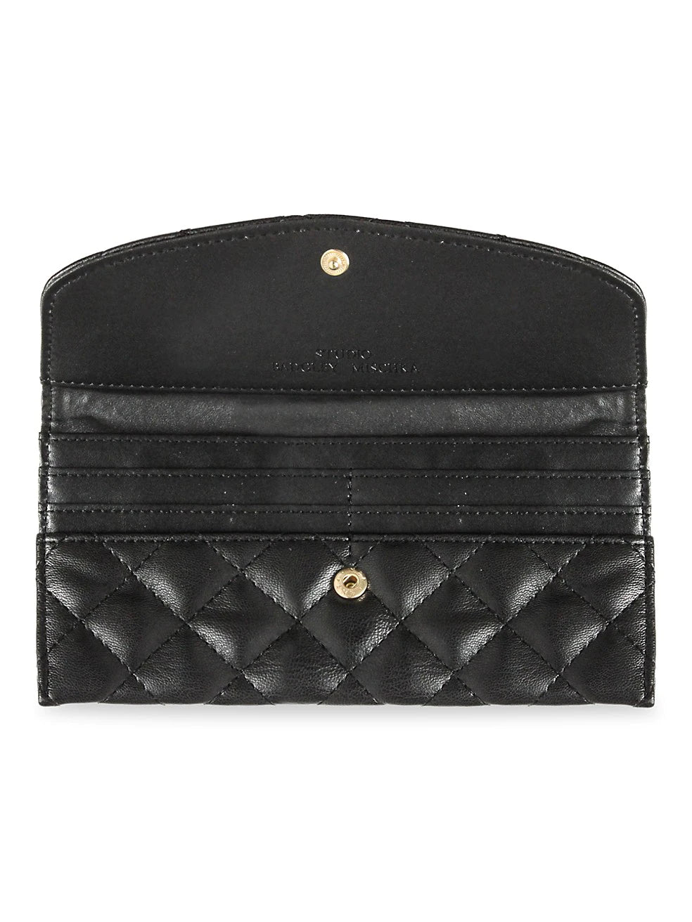 Badgley Mischka Quilted Faux Leather Long Wallet - Black - HIGHSTREET.CO.ZA