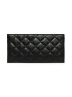 Badgley Mischka Quilted Faux Leather Long Wallet - Black - HIGHSTREET.CO.ZA