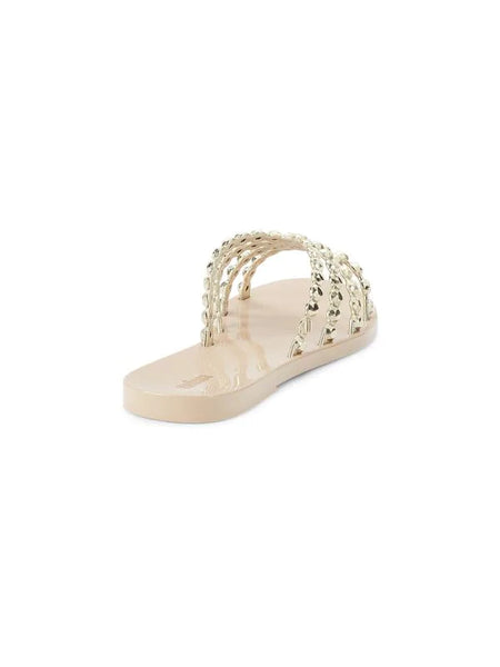 Melissa Crystal Embellished Slides - Gold