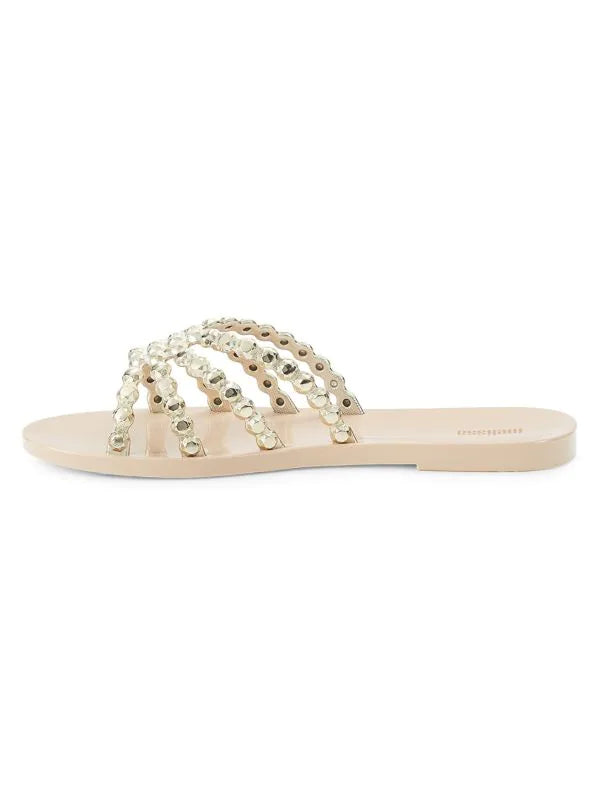 Melissa Crystal Embellished Slides - Gold - HIGHSTREET.CO.ZA
