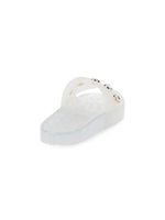 Karl Lagerfeld Paris Taja Jewel-Embellished Pool Slides - Clear - HIGHSTREET.CO.ZA