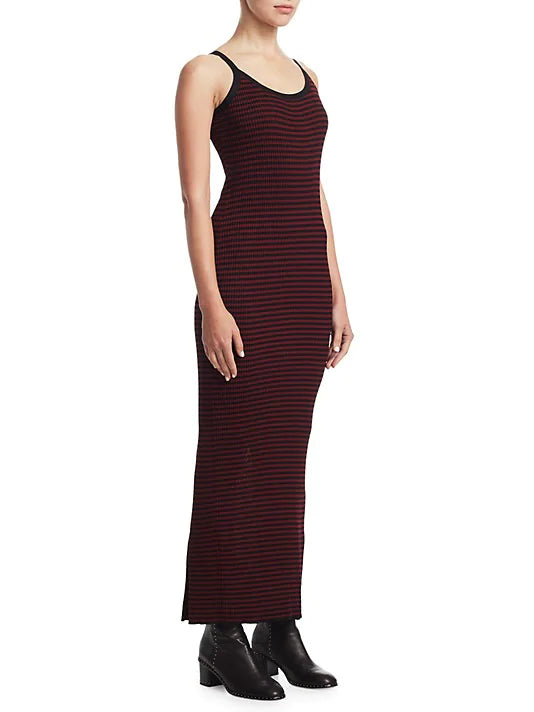 Alexander McQueen Striped Bodycon Maxi Dress - Red - HIGHSTREET.CO.ZA