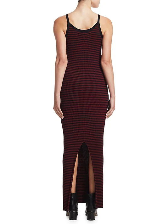 Alexander McQueen Striped Bodycon Maxi Dress - Red - HIGHSTREET.CO.ZA