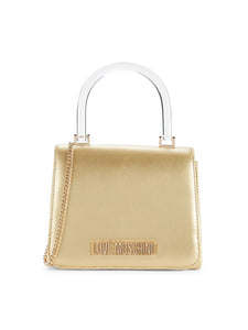 Love Moschino Metallic Faux Leather Top Handle Bag