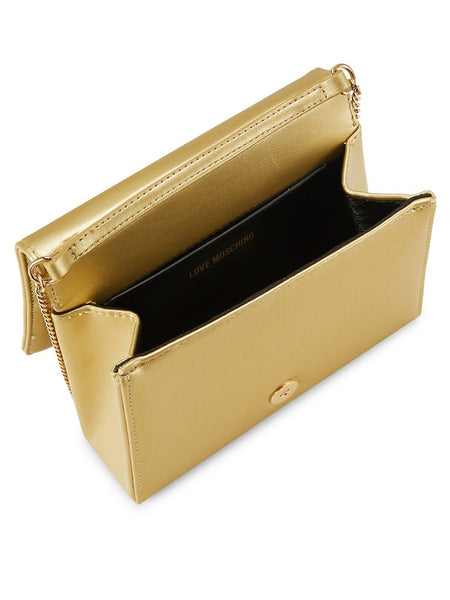 Love Moschino Metallic Faux Leather Top Handle Bag