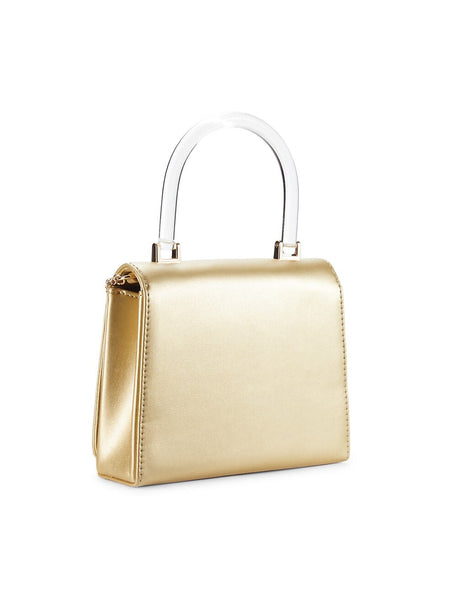 Love Moschino Metallic Faux Leather Top Handle Bag