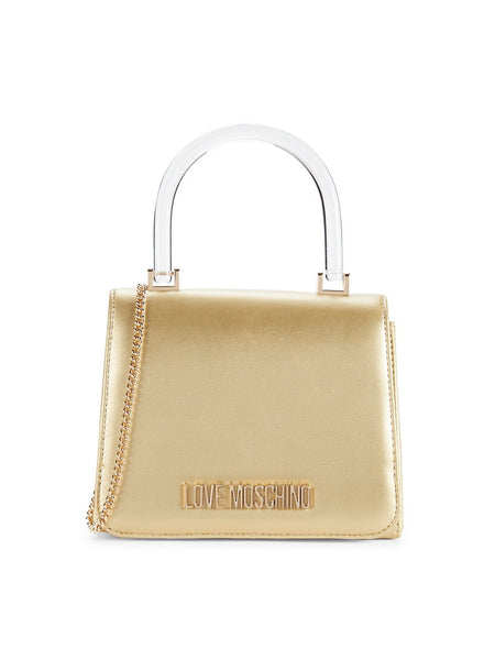 Love Moschino Metallic Faux Leather Top Handle Bag