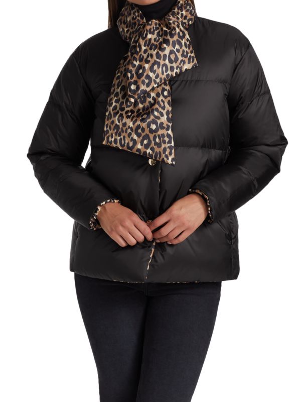 Kate Spade New York Leopard-Print Button-Front Central Puffer - Reversible - HIGHSTREET.CO.ZA