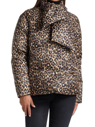 Kate Spade New York Leopard-Print Button-Front Central Puffer - Reversible
