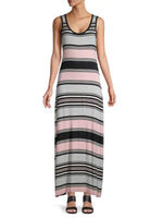 Calvin Klein Stripe Knit Maxi Dress - Rose - HIGHSTREET.CO.ZA