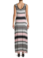 Calvin Klein Stripe Knit Maxi Dress - Rose - HIGHSTREET.CO.ZA