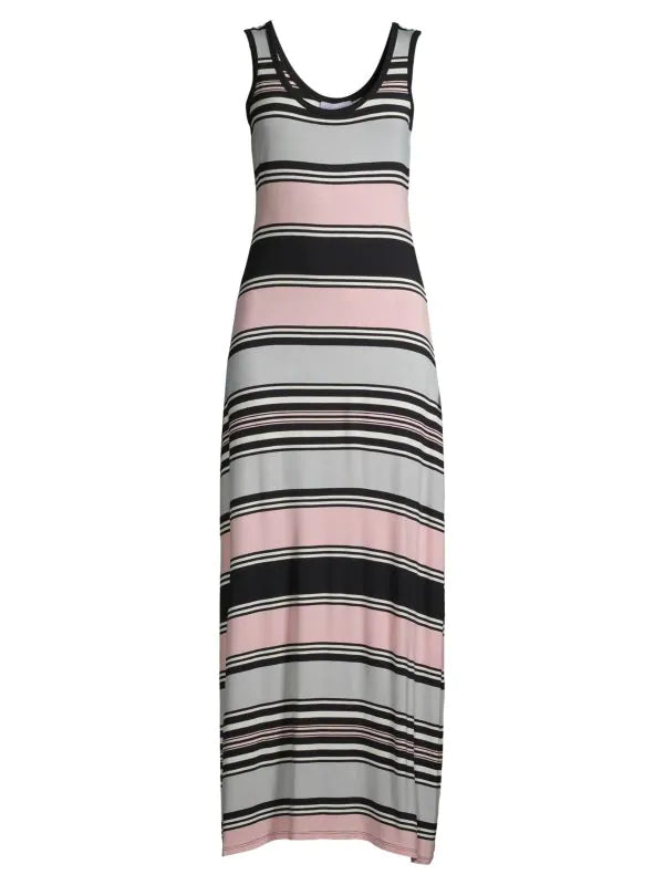 Calvin Klein Stripe Knit Maxi Dress - Rose - HIGHSTREET.CO.ZA