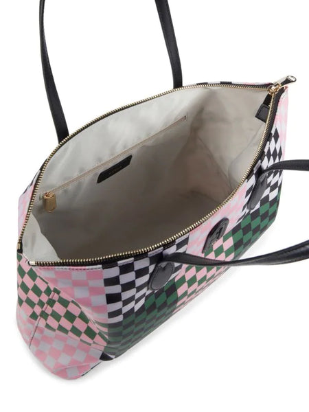 Furla Extra Large Caliso Checked Tote - Pink Multi