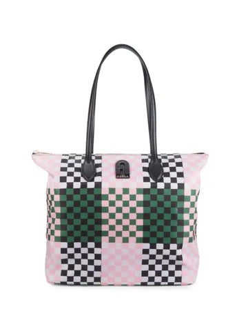 Furla Extra Large Caliso Checked Tote - Pink Multi