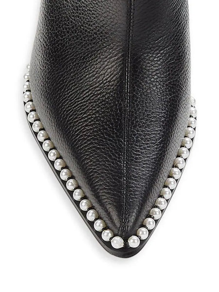 Karl Lagerfeld Cyron Leather Stiletto Booties