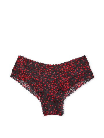 VICTORIA'S SECRET LACIE CHEEKY PANTY - BLACK TINY HEARTS