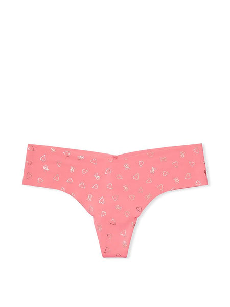 Victoria's Secret No-show Shimmer Thong Panty - Pink Cocktail VS Hearts