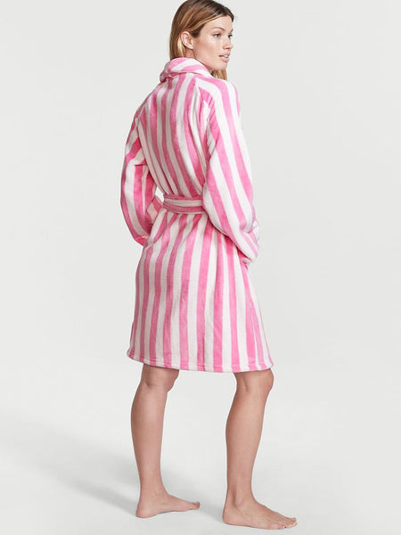 Victoria's Secret Short Cosy Robe - Bright Hibiscus Stripe