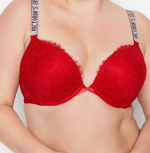 Victoria's Secret Bombshell Lace Push Up Bra - Red